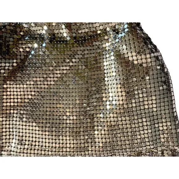 Whiting & Davis 1940's Vintage Gold Mesh Fringed Evening Handbag - Picture 9 of 9